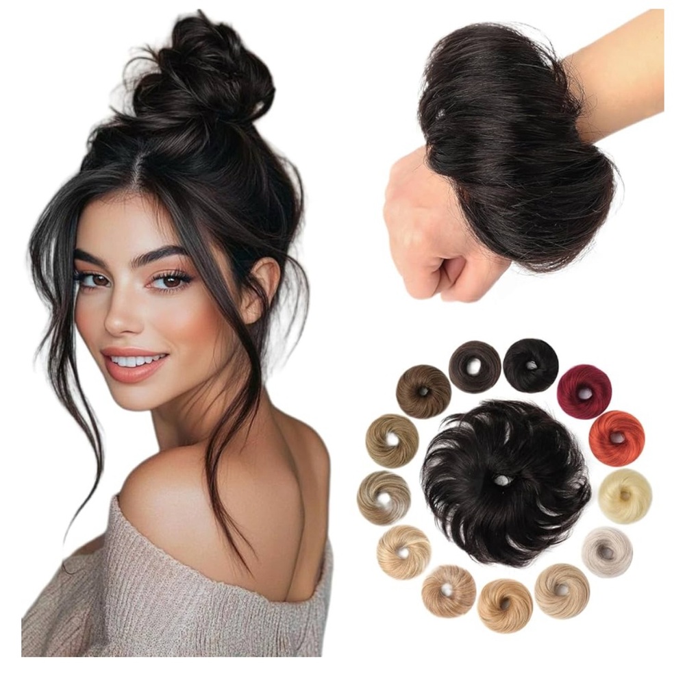 Elegant Black Hair Bun Extension